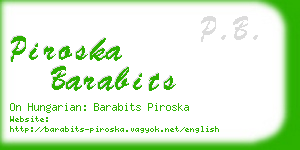 piroska barabits business card